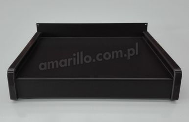 Parapet aluminiowy grubość 2 mm RAL 8019 mat z zaślepkami z tworzywa